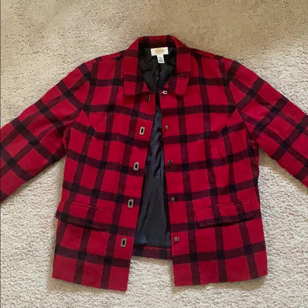 Talbots Woman Buffalo Plaid Toggle Jacket, 12W